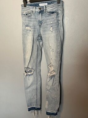 Flying Monkey Light Blue Distressed Skinny Jeans